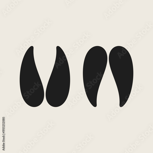 Ram footprints vector. Sheep footprints silhouette