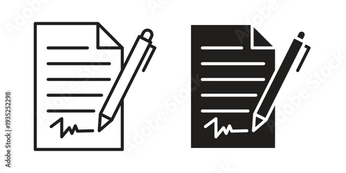 Agreement icon. Simple outline style concept. Thin line vector illustration.