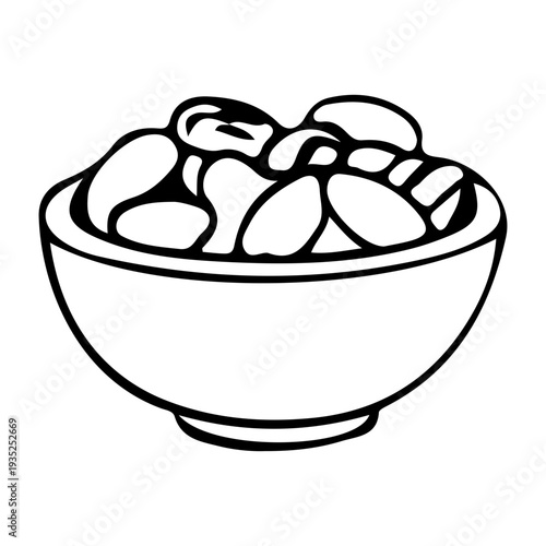 Bowl of Beans Outline Icon