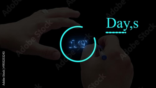 Circular Days Countdown Timer Animation, Colorful Ring Progress Loader 4K