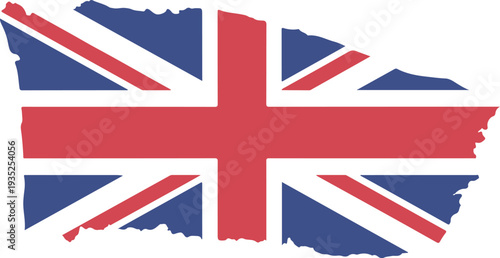 United Kingdom flag vector illustration in grunge style flat design