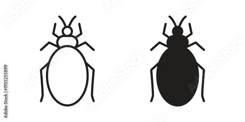 Bedbug icon. Simple outline style concept. Thin line vector illustration.
