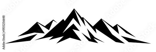 Geometric silhouette mountain range isolated on white background, vector design