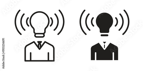 Brand awareness icon. Simple outline style concept. Thin line vector illustration.