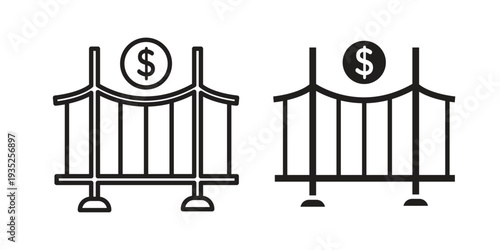 Bridging loan icon. Simple outline style concept. Thin line vector illustration.