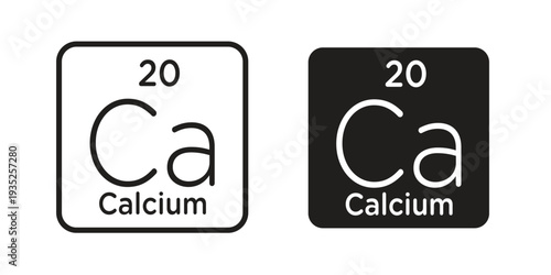 Calcium icon. Simple outline style concept. Thin line vector illustration.