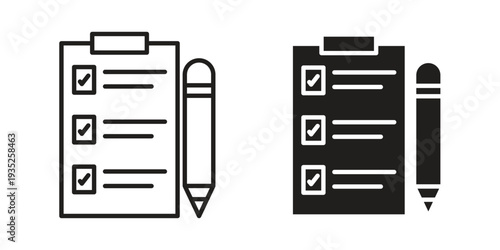 checklist tasks icon. Simple outline style concept. Thin line vector illustration.