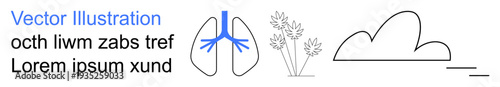 Medical education, respiratory health, nature, eco-lifestyle, organic wellness, lung care. ion of lungs, plants and natural environment. Medical education and respiratory health visualization
