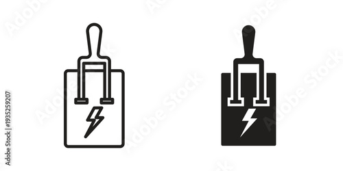 Circuit Breaker icon. Simple outline style concept. Thin line vector illustration.