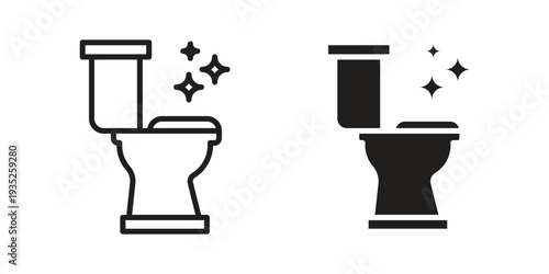 Clean toilet icon. Simple outline style concept. Thin line vector illustration.