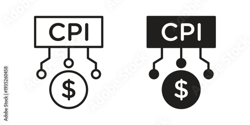 Consumer prices index icon. Simple outline style concept. Thin line vector illustration.