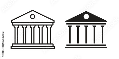 Courthouse icon. Simple outline style concept. Thin line vector illustration.