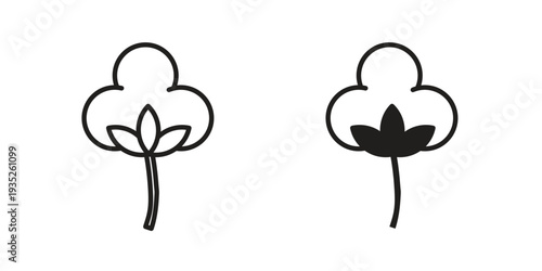 Cotton icon. Simple outline style concept. Thin line vector illustration.