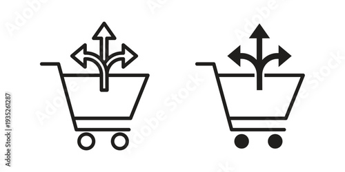 Cross sell icon. Simple outline style concept. Thin line vector illustration.