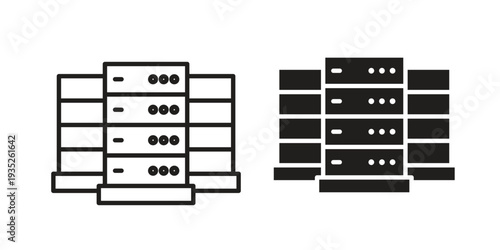 Data center icon. Simple outline style concept. Thin line vector illustration.