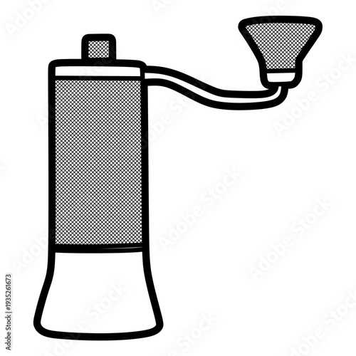 simple coffee grinder line art vector, lines can be changed