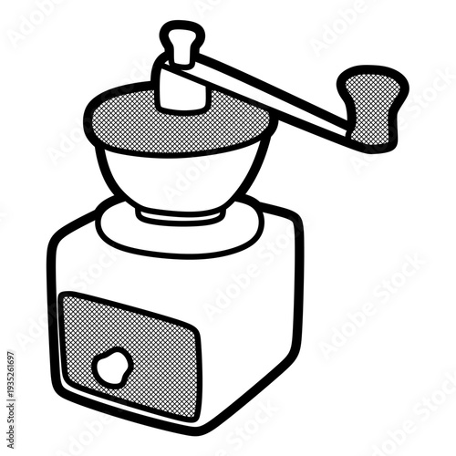 simple coffee grinder drawing, lines can be changed