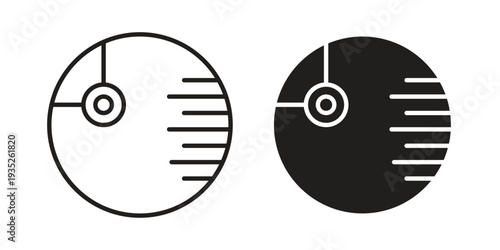 Death star icon. Simple outline style concept. Thin line vector illustration.