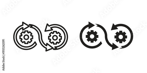 Devops icon. Simple outline style concept. Thin line vector illustration.