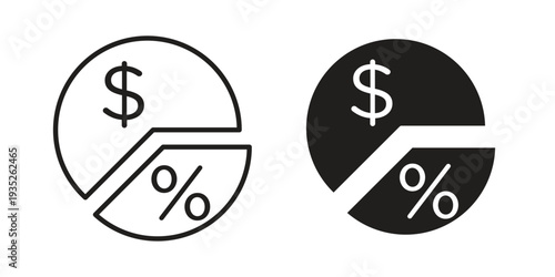 Dividend yield icon. Simple outline style concept. Thin line vector illustration.