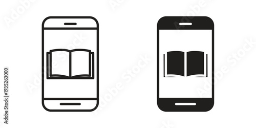 Ebook icon. Simple outline style concept. Thin line vector illustration.