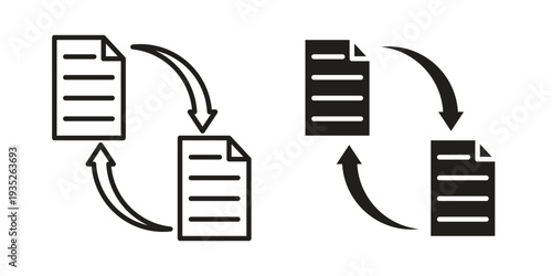 File sharing icon. Simple outline style concept. Thin line vector illustration.