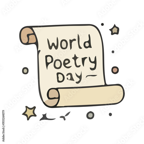 World Poetry Day Scroll Doodle