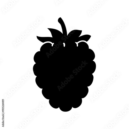 Silhouette of a blackberry illustration, ripe and ready to be picked