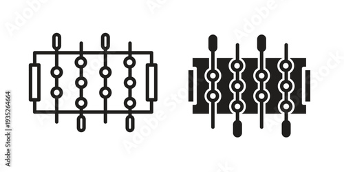 Foosball icon. Simple outline style concept. Thin line vector illustration.