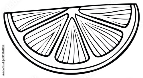Black and white illustration of a lime slice