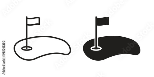 Golf yard icon. Simple outline style concept. Thin line vector illustration.