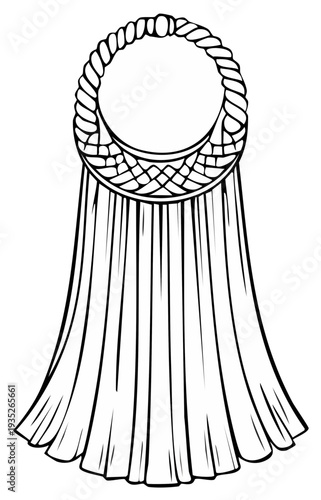 Woven Circular Hoop with Draping Fabric Textile Illustration