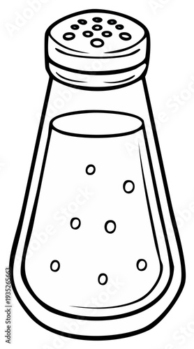 Cartoon Salt Shaker Outline Clear Glass with Holes for Seasoning Simple Design