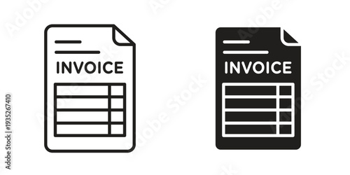 Invoice icon. Simple outline style concept. Thin line vector illustration.