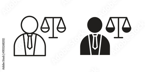 Lawyer icon. Simple outline style concept. Thin line vector illustration.