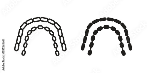 Lingual braces icon. Simple outline style concept. Thin line vector illustration.