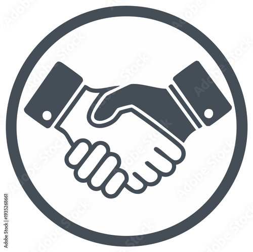 Business handshake icon symbolizing partnership agreement and cooperation