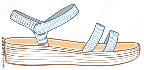 Fashionable Women's Platform Sandal with Straps and Layered Sole