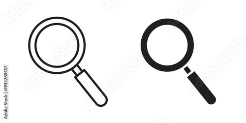 Magnifying glass icon. Simple outline style concept. Thin line vector illustration.