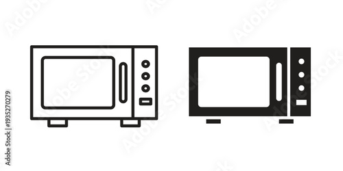 Microwave icon. Simple outline style concept. Thin line vector illustration.