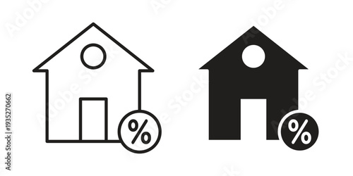 Mortgage rate icon. Simple outline style concept. Thin line vector illustration.