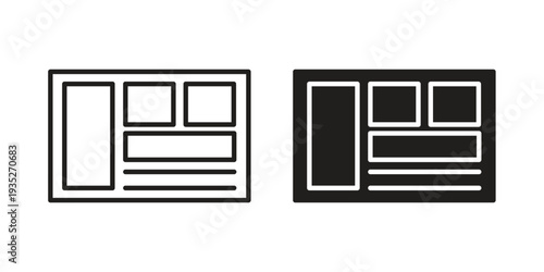 Mood board icon. Simple outline style concept. Thin line vector illustration.