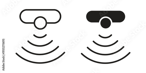 Motion sensor icon. Simple outline style concept. Thin line vector illustration.