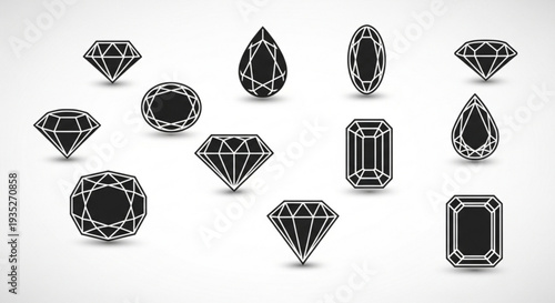 Black diamond shapes with white outlines on gray background