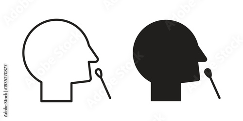 Nasal swab icon. Simple outline style concept. Thin line vector illustration.