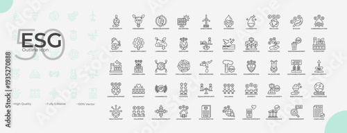 ESG Line Editable Icons set