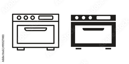Oven icon. Simple outline style concept. Thin line vector illustration.