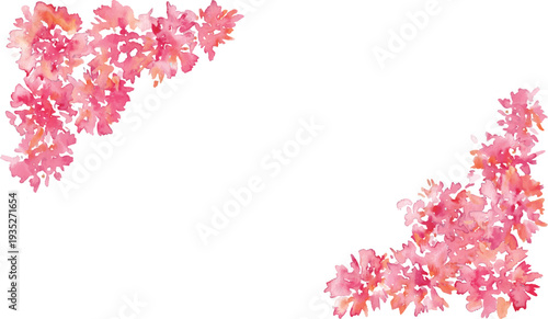 水彩画。水彩タッチのカーネーションベクターイラスト。母の日のカーネーションフレーム素材。Watercolor painting. Watercolor carnation vector illustration. Carnation frame material for Mother's Day.