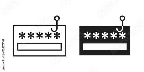 Password phishing icon. Simple outline style concept. Thin line vector illustration.