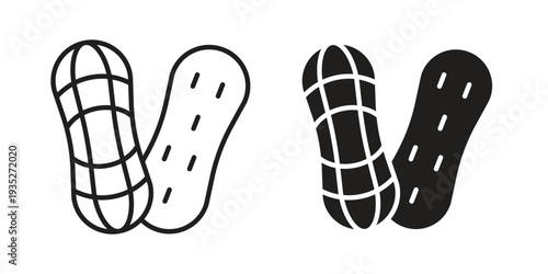 Peanut icon. Simple outline style concept. Thin line vector illustration.